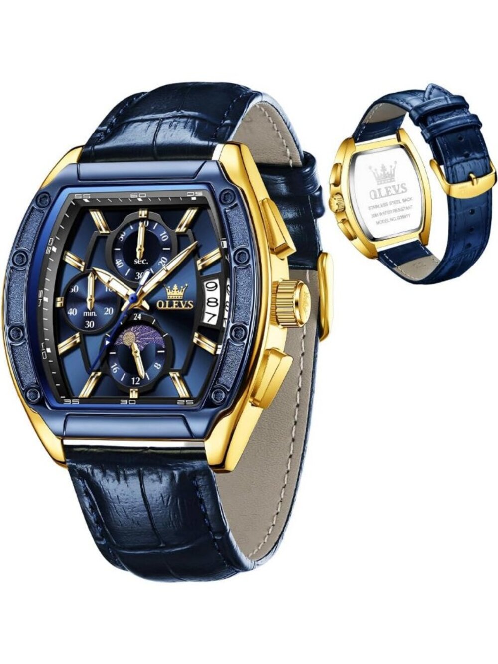 Stylish Men's Analog Chronograph Dress Watch - Waterproof, Luminous